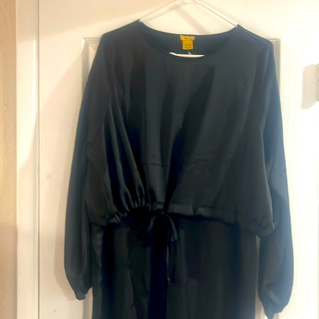 Nwt Black Satin Two Piece